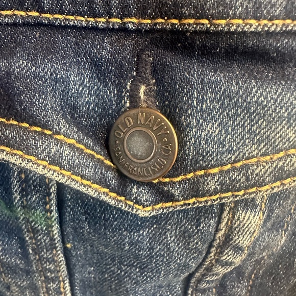 Old Navy Cropped Denim Dark Wash Denim Jean Jacket Size SP - Picture 5 of 7